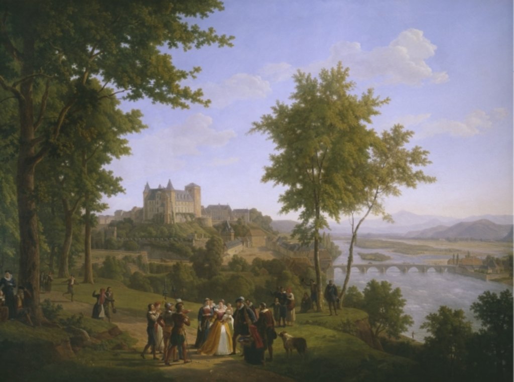 Detail of View of the royal castle of Pau where King Henri IV of France and Navarre was born on 13th December 1553 by Alexandre Louis Robert Millin du Perreux