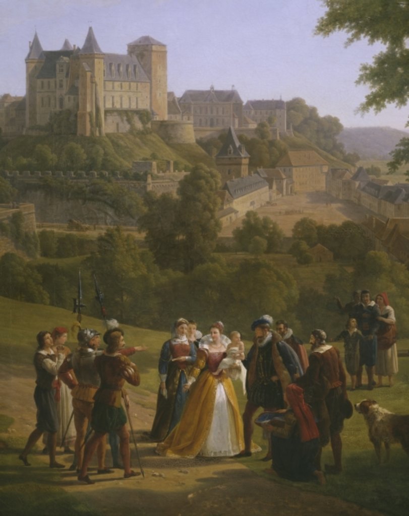 Detail of View of the royal castle of Pau where King Henri IV of France and Navarre was born on 13th December 1553 by Alexandre Louis Robert Millin du Perreux