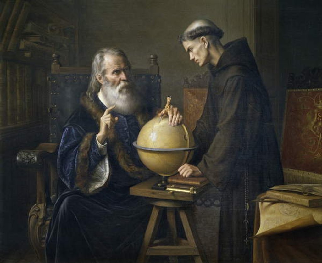 Detail of Galileo Galilei demonstrating his new astronomical theories at the University of Padua by Felix Parra