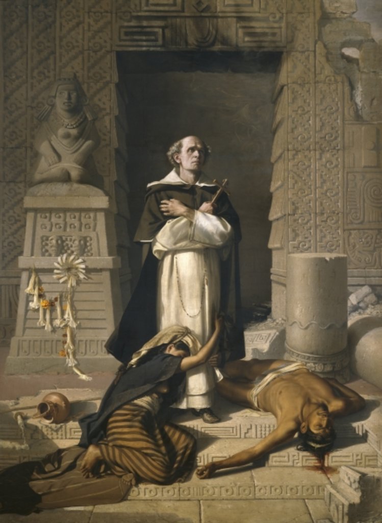 Detail of Friar Bartolome de Las Casas defender of the Indians by Felix Parra