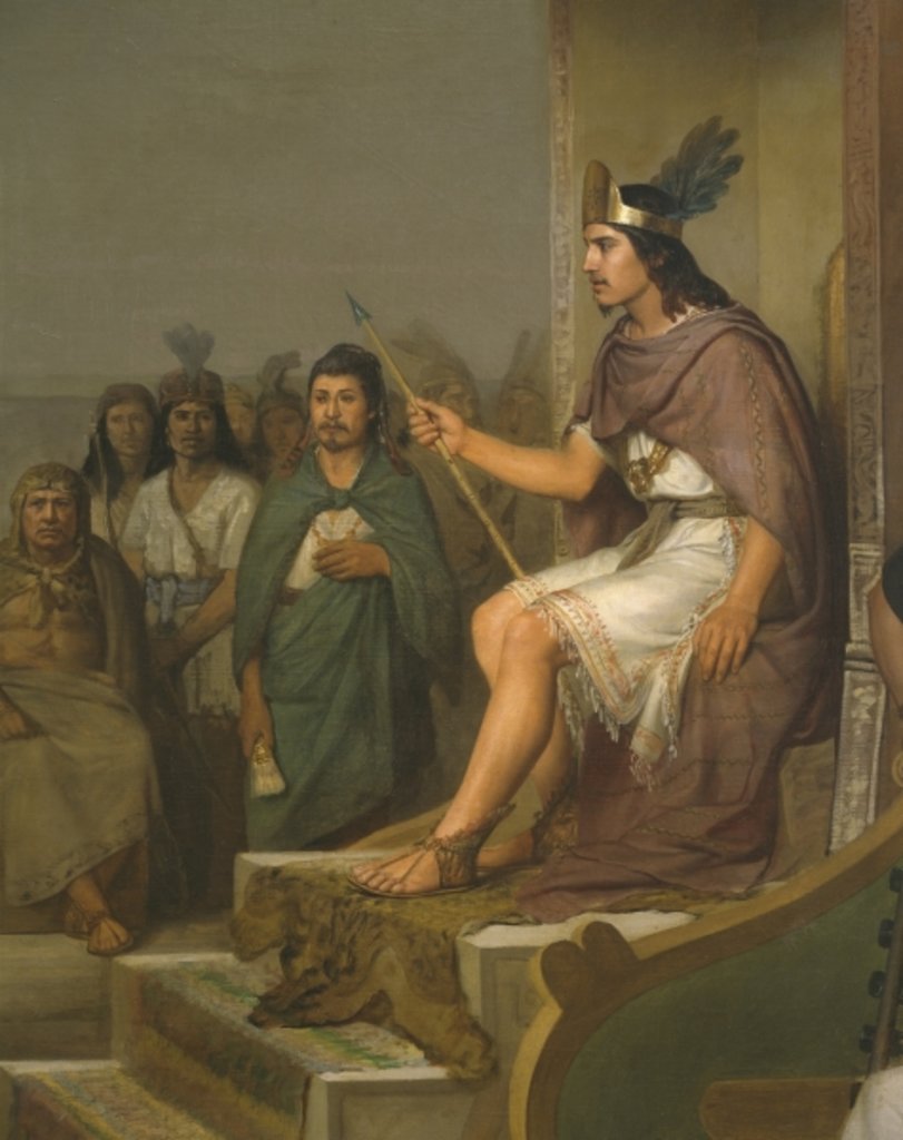 Detail of Discovery of pulche by Jose Maria Obregon