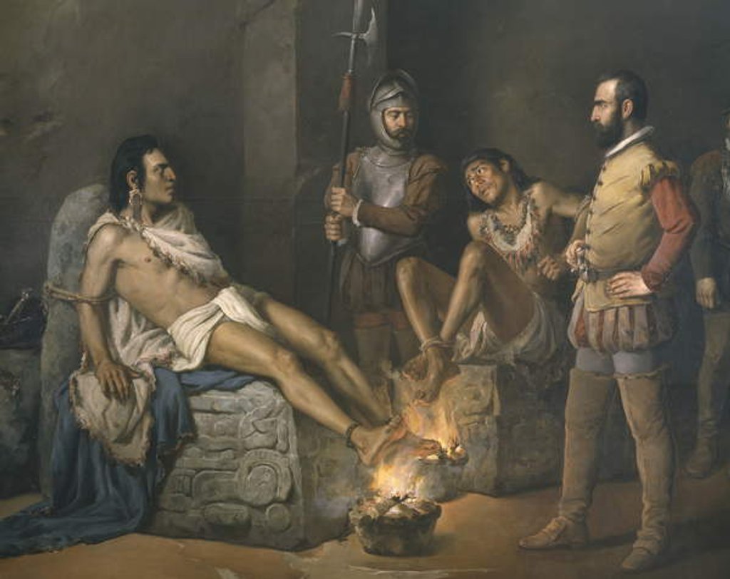 Detail of Torture of Cuauhtemoc 1893 by Leandro Izaguirre