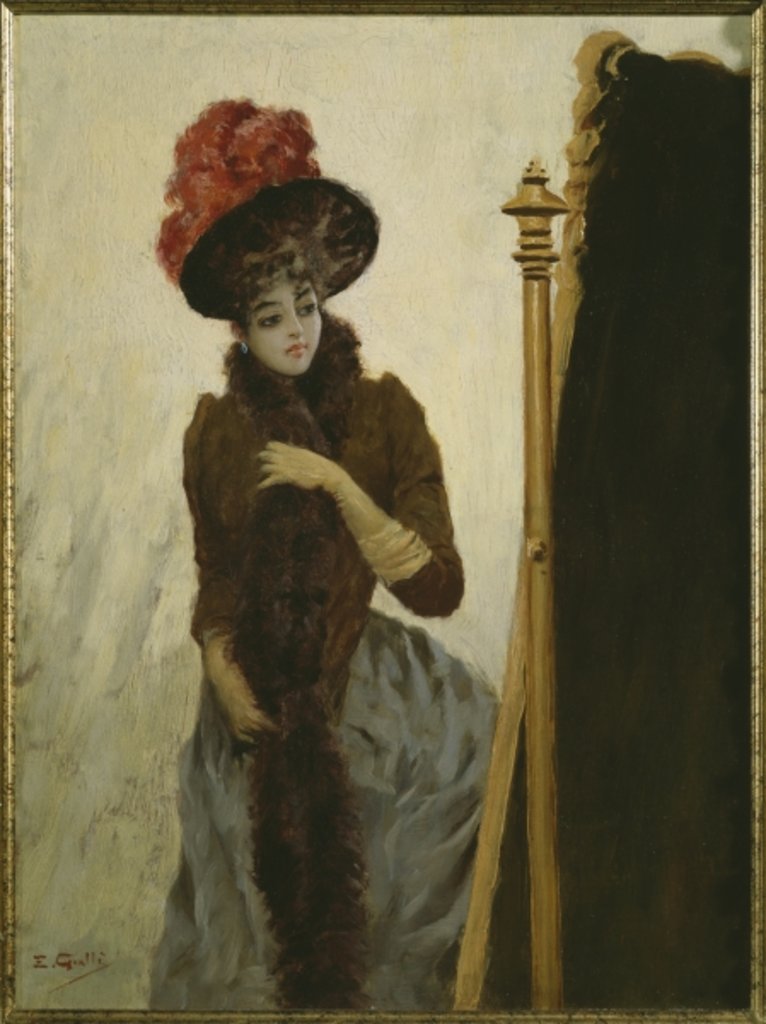 Detail of Before the swing mirror by Emile Galle