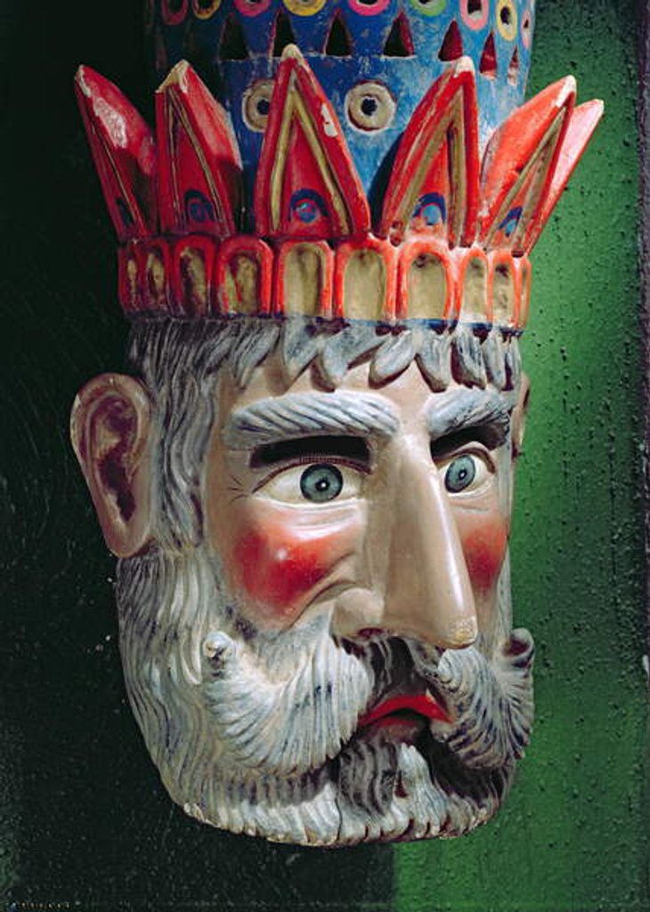 Detail of Mask of a king magus used in processions to celebrate the feast of the Epiphany in Mexico on 6 January by School Mexican