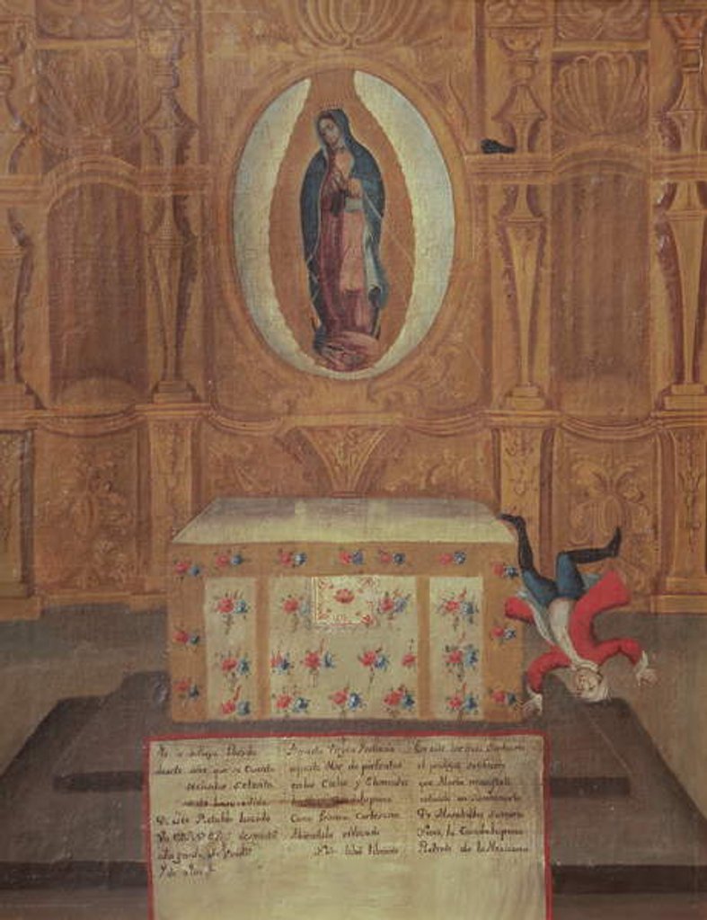 Detail of Ex-voto dedicated to the Virgin of Guadelupe by Mexican School