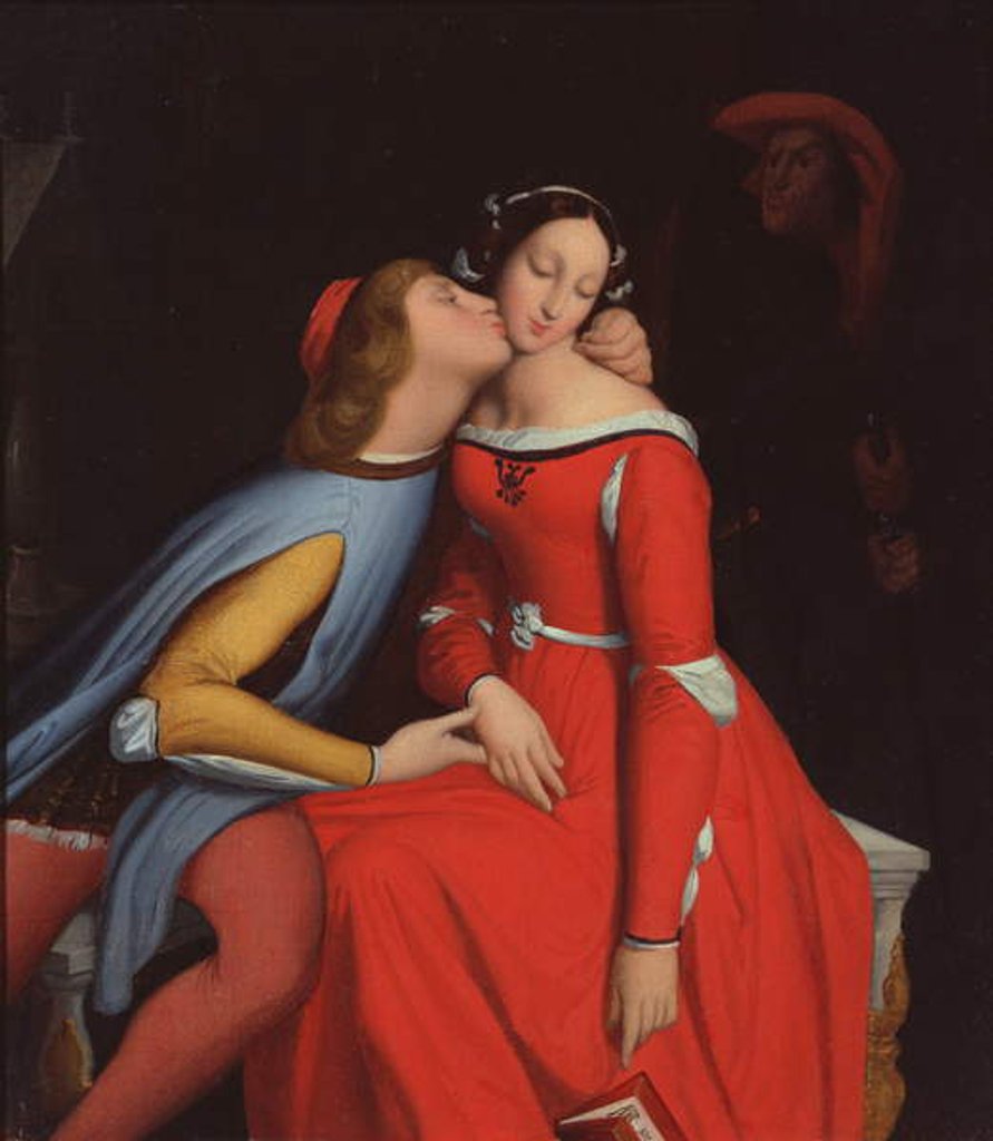 Detail of Francesca da Rimini and Paolo Malatesta, 1819 by Jean Auguste Dominique Ingres