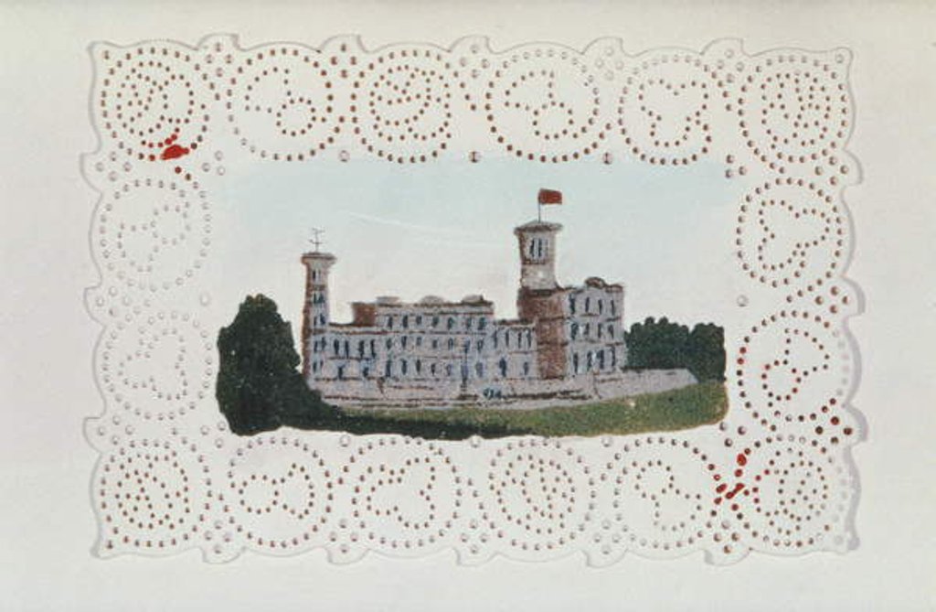 Detail of Victorian paper doyley with a view of Osborne House by Anonymous