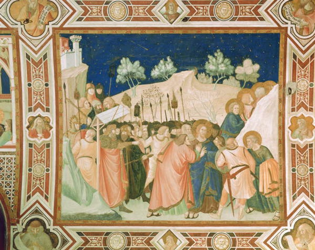 Detail of The betrayal and capture of Christ in the Garden of Gethsemane by Pietro Lorenzetti