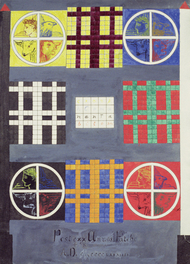 Detail of Symbolic designs on the door of the vault of the Adepts, c.1894 by English School