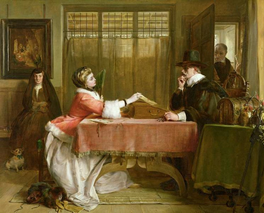 Detail of The Banker's Private Room, Negotiating a Loan, 1870 by John Callcott Horsley