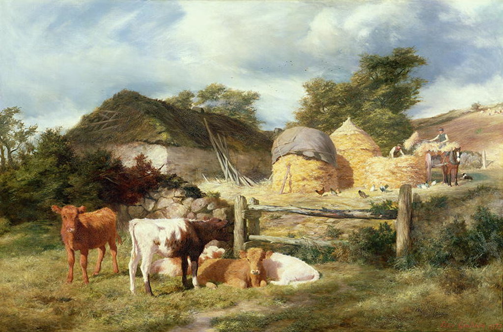 Detail of A Highland Croft, 1873 by Peter Graham