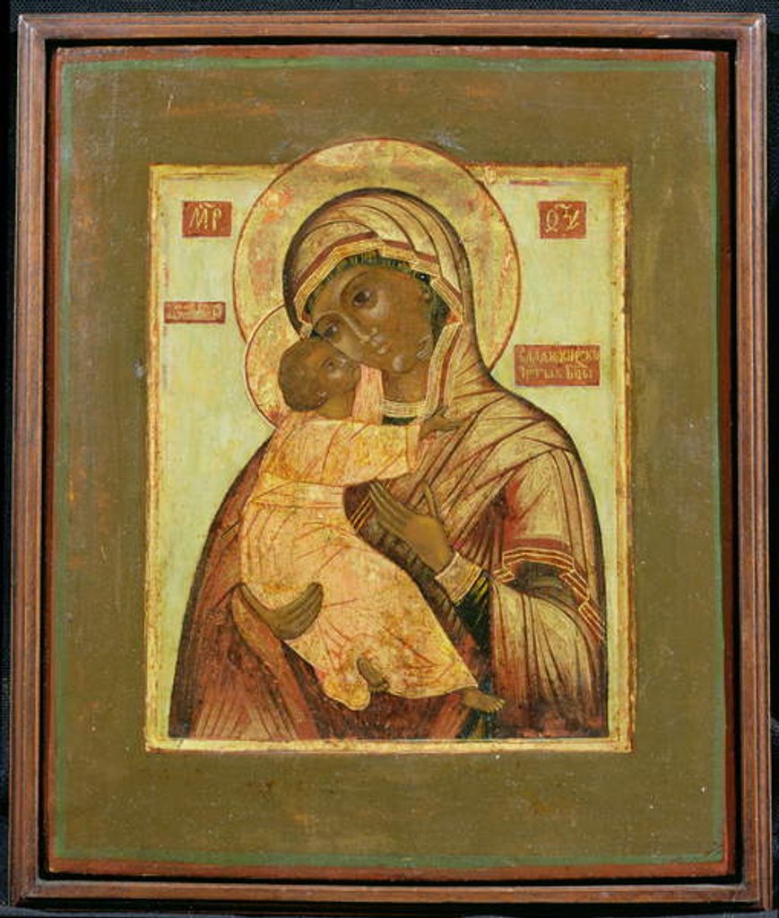 Detail of The Mother of God of Vladimir by School Russian