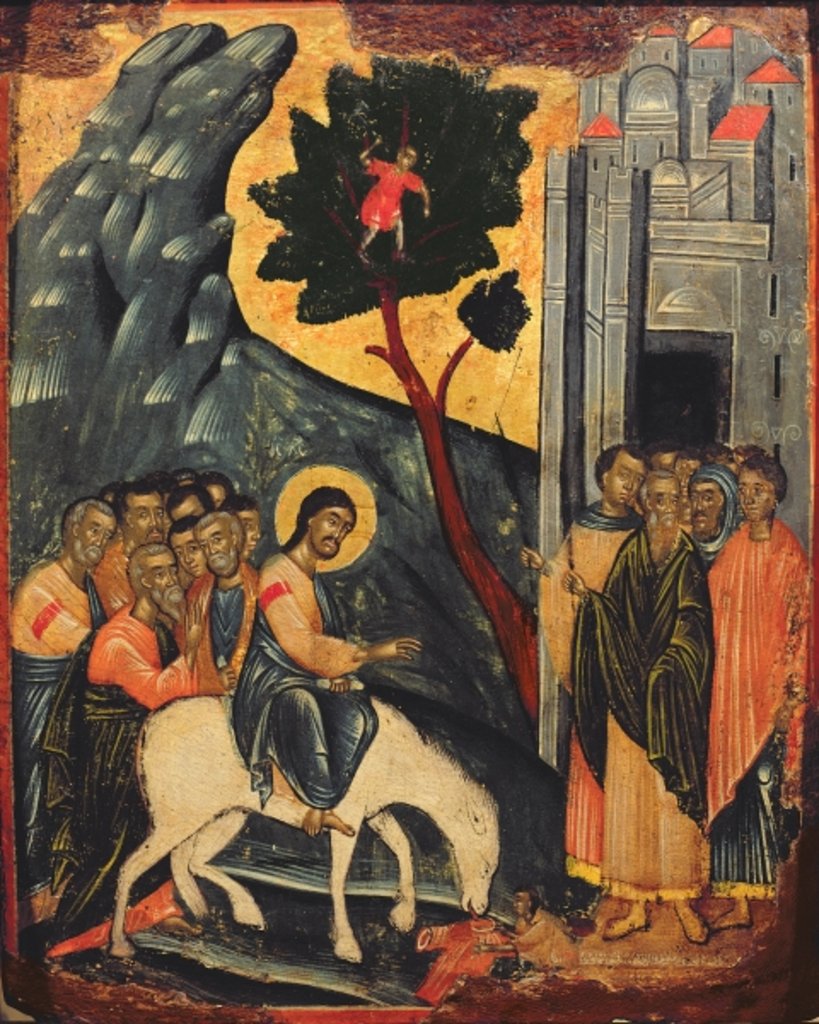 Detail of Entry into Jerusalem, icon from the Ionian Isles, 17th century by Anonymous