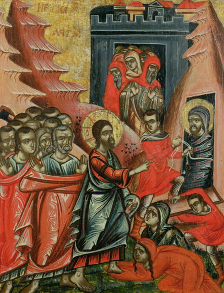 Detail of Raising of Lazarus, Greek Icon from Epirus, 1611 by Anonymous
