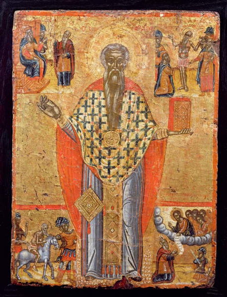 Detail of St. Charalambos, icon, from Macedonia, late 16th century by Greek School