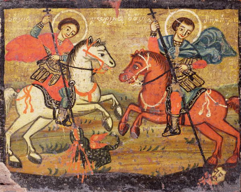 Detail of St.George and St.Demetrios, Greek, 18th century by Anonymous