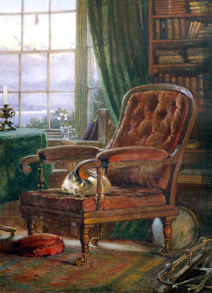 Detail of John Ruskin's study at Brantwood, Cumbria, 1882 by William Gersham Collingwood