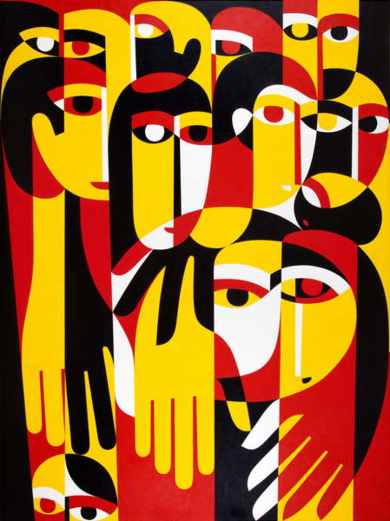 Detail of Messengers of Truth, 1987 by Ron Waddams