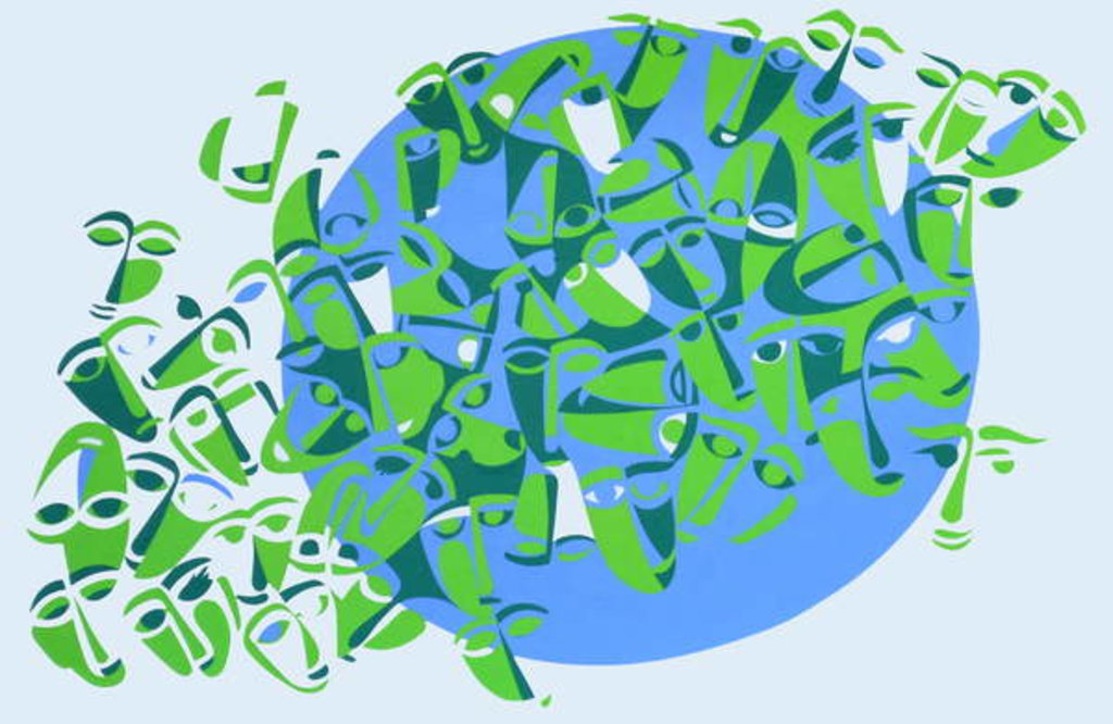 Detail of One-world human race, 2005 by Ron Waddams