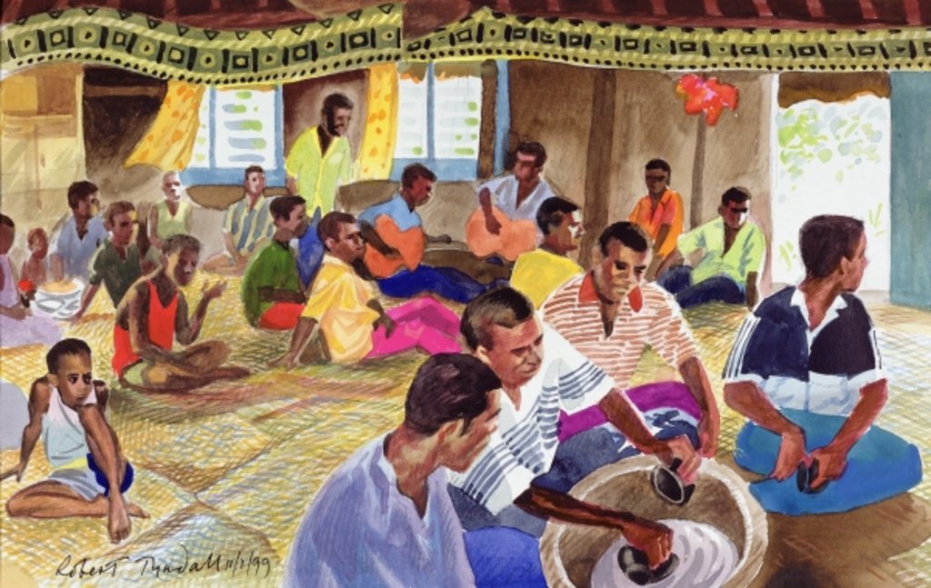 Detail of Kava Drinking Ceremony, Fiji, 1999 by Robert Tyndall