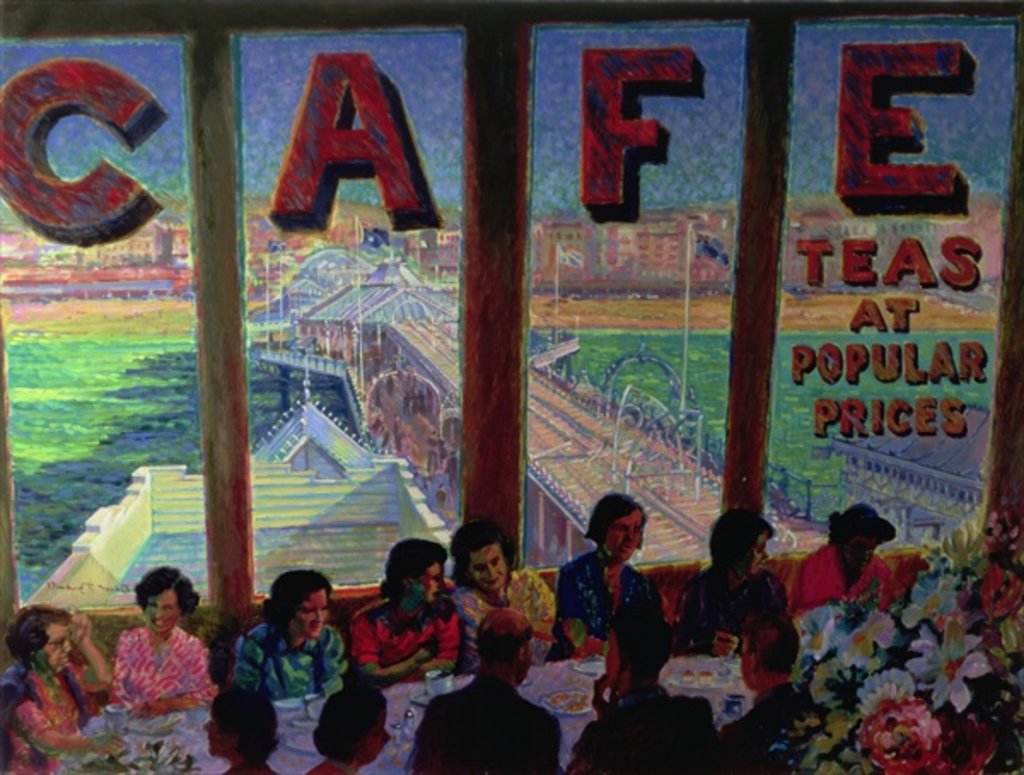 Detail of Tea on the Pier by Robert Tyndall