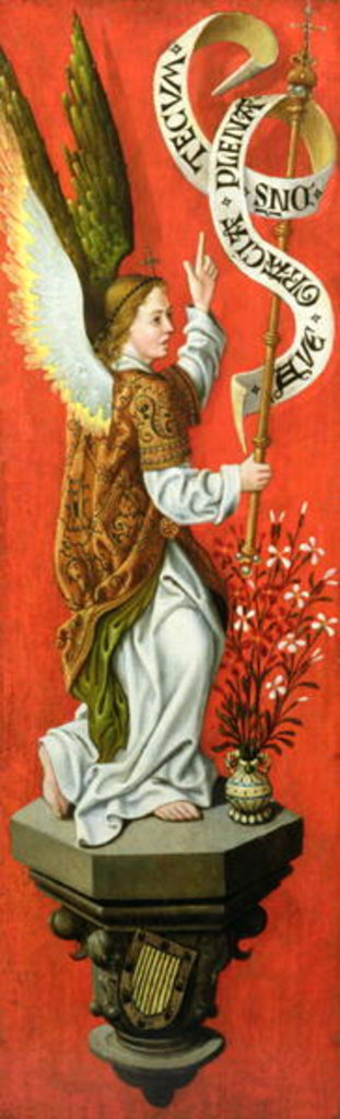 Detail of Angel Holding a Banner by German School