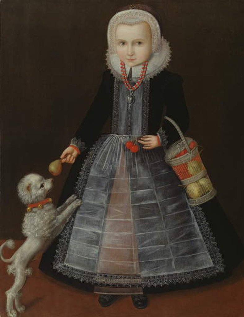 Detail of Portrait of a Girl, c.1610 by School of Friesland