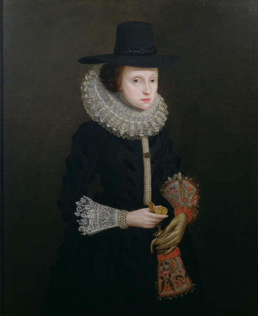 Detail of Portrait of Hester Crispe, c.1620 by English School