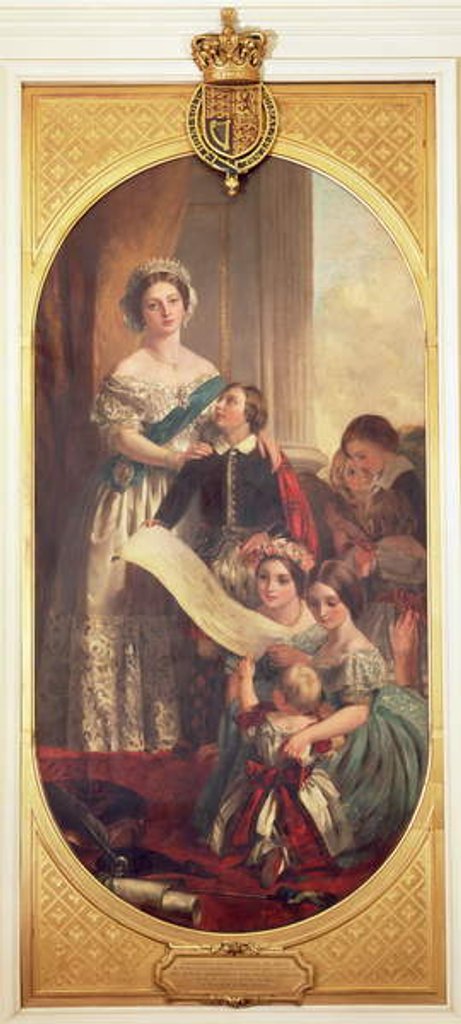 Detail of Queen Victoria with Albert Edward, the Prince of Wales, Victoria, the Princess Royal and other members of the Royal Family, 1864 by John Calcott Cope