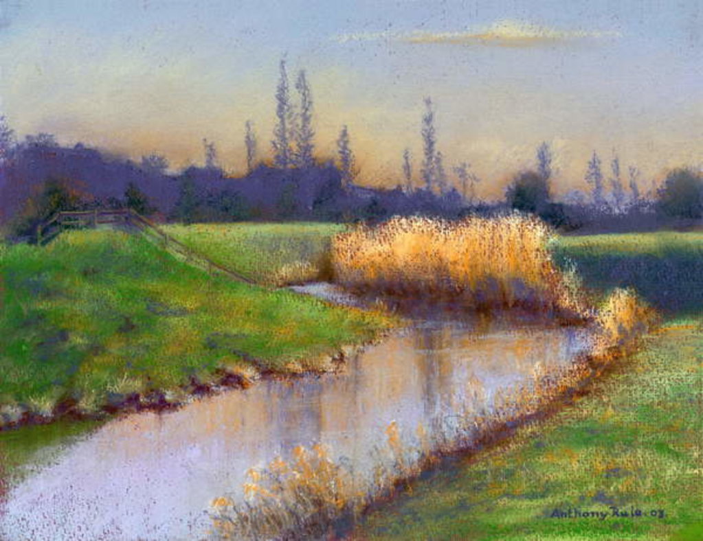 Detail of Winter Evening on the Clyst, 2003 by Anthony Rule