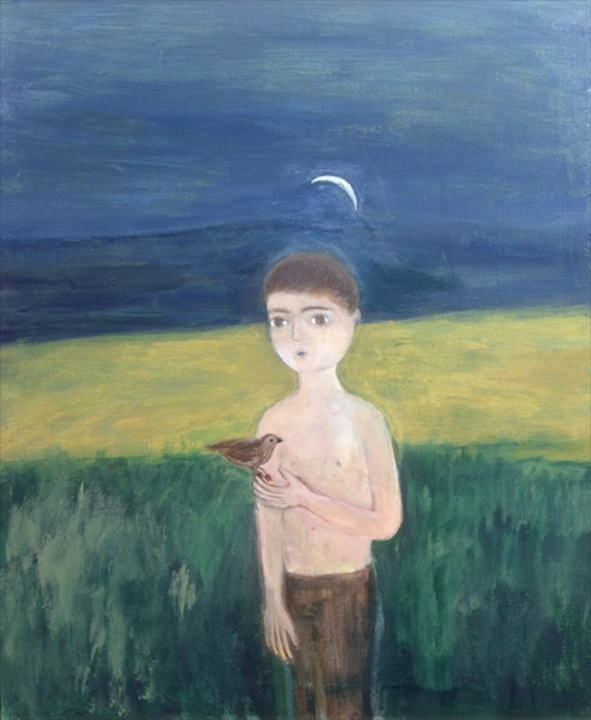 Detail of Boy with Bird, 2002 by Roya Salari