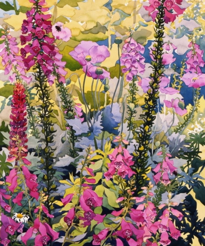 Detail of Garden with Foxgloves by Christopher Ryland