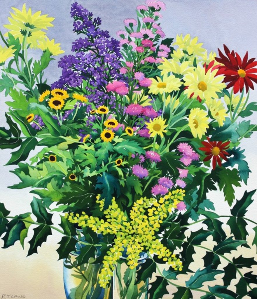 Detail of Winter Flowers and Leaves, 2012 by Christopher Ryland