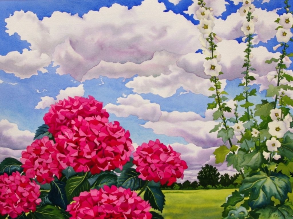 Detail of Flowers at the edge of a meadow, 2008 by Christopher Ryland