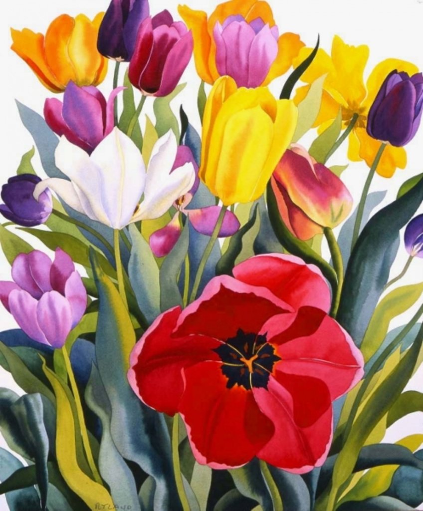 Detail of Tulips, 2007 by Christopher Ryland