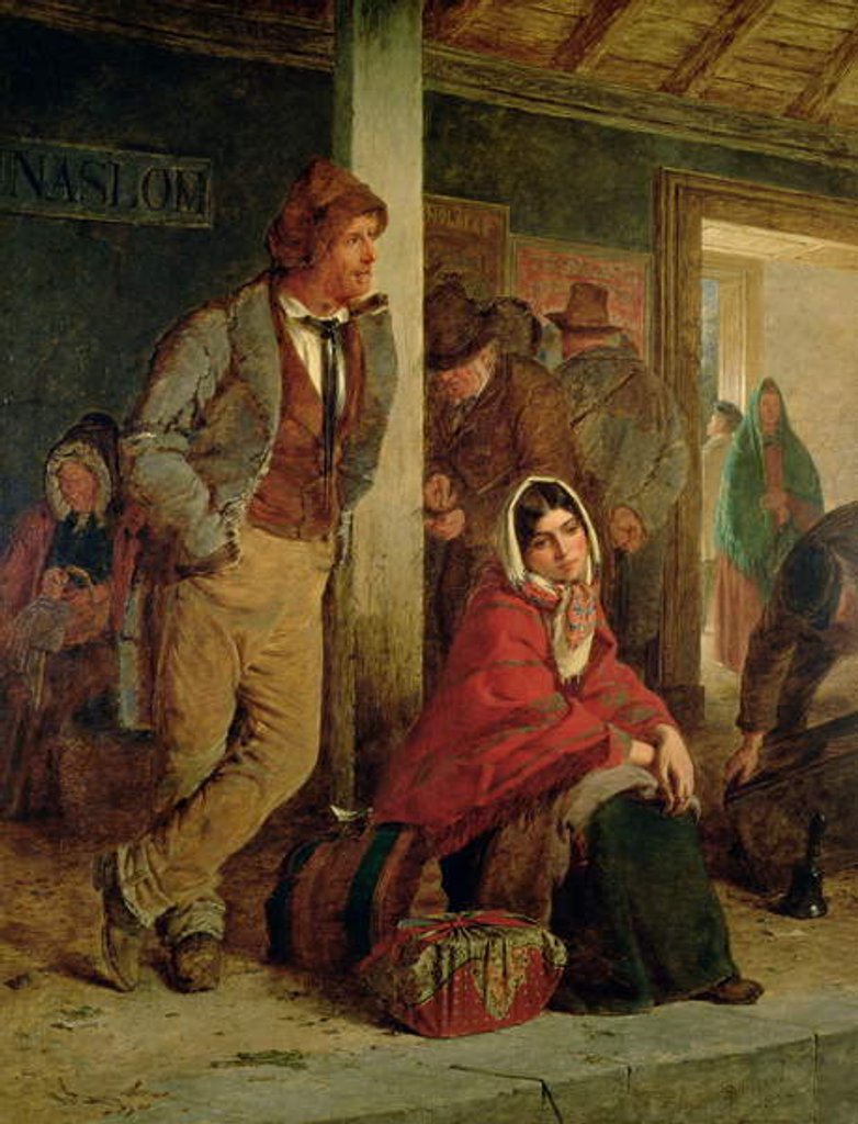 Detail of Irish Emigrants Waiting for the Train, 1864 by Erskine Nicol