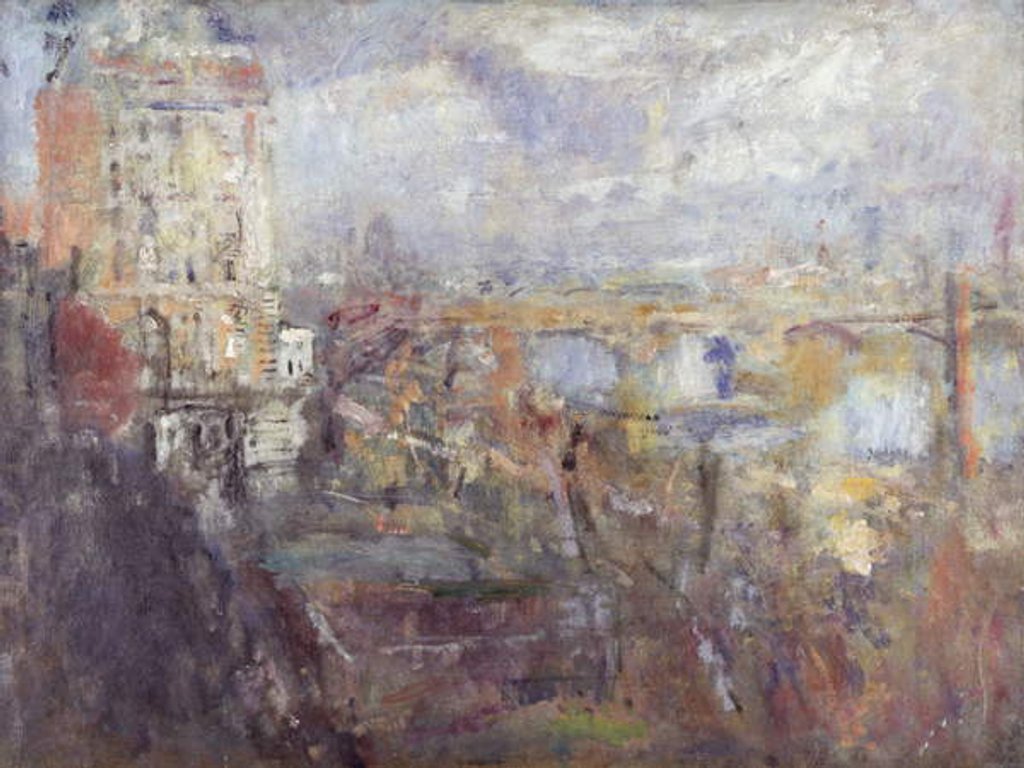 Detail of The View from the Adelphi, London, 1926 by Ambrose McEvoy