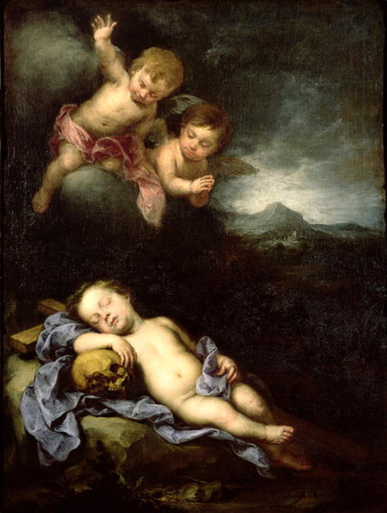 Detail of The Infant Christ Asleep on the Cross, c.1670 by Bartolome Esteban Murillo