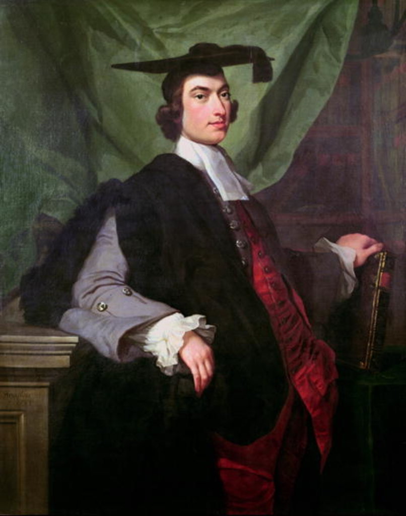 Detail of Portrait of a Scholar, 1753 by George Knapton