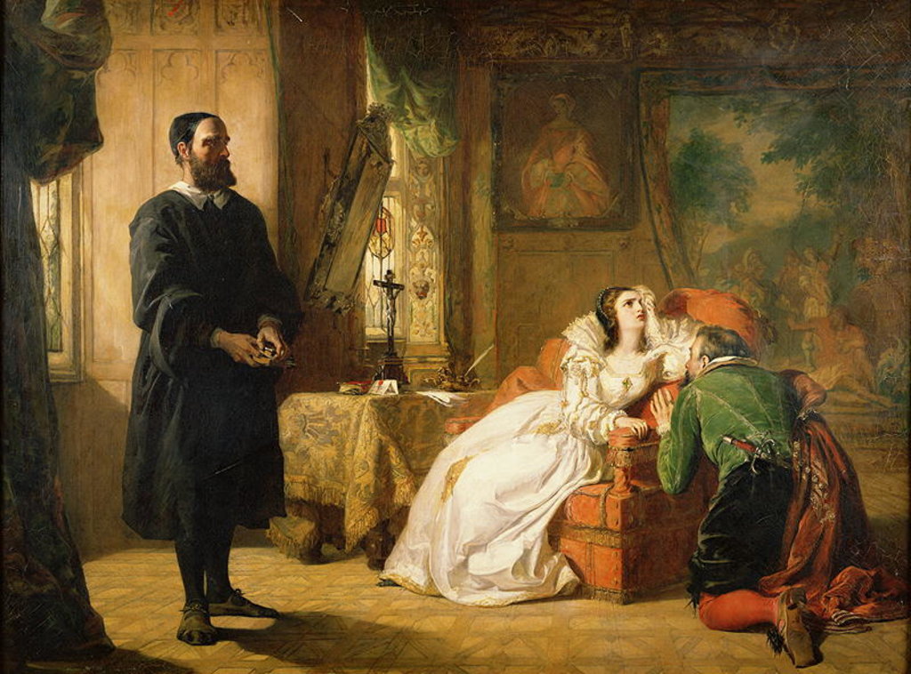 Detail of John Knox Reproving Mary Queen of Scots, 1844 by William Powell Frith