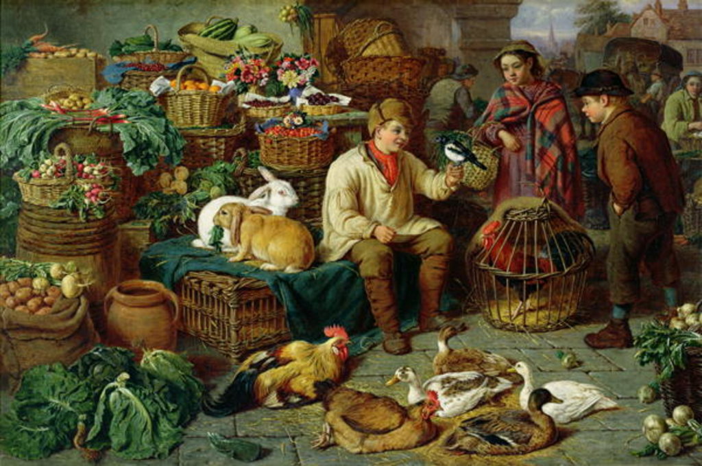 Detail of Market Scene, 1878 by Henry Charles Bryant