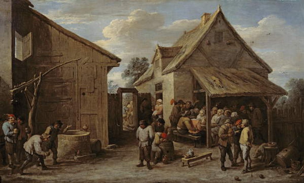 Detail of The Yard of an Inn, 1650-60 by David the Younger Teniers