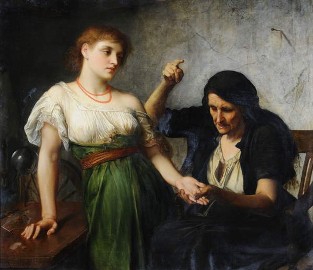 Detail of The Fortune Teller by Charles Edward Halle
