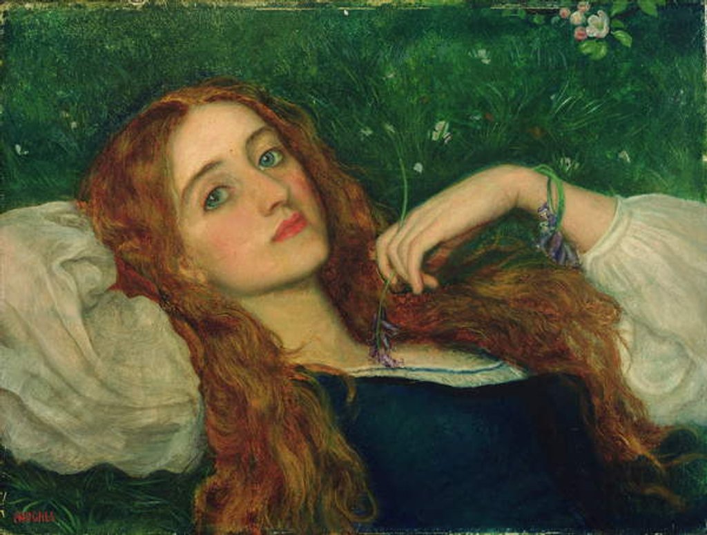 Detail of In the Grass, 1864-65 by Arthur Hughes