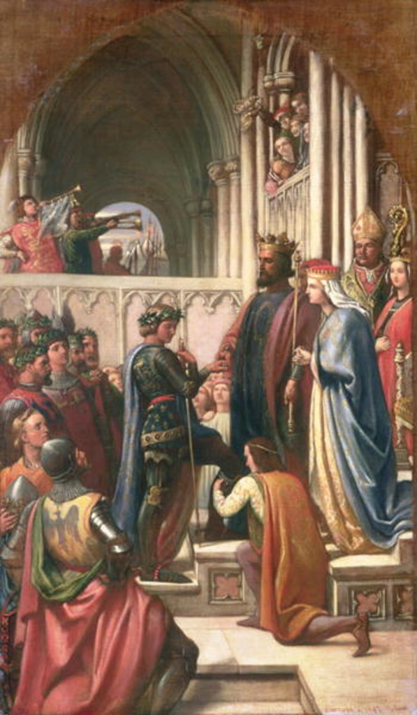 Detail of Edward III Conferring the Order of the Garter of Edward the Black Prince, 1847 by Charles West Cope