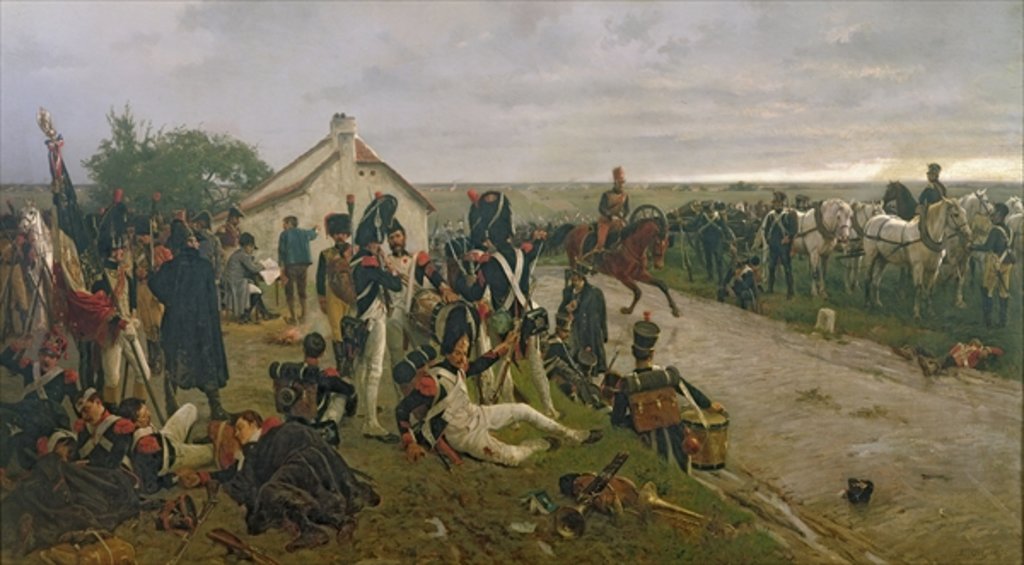 Detail of The Morning of The Battle of Waterloo: the French Await Napoleon's Orders, 1876 by Ernest Crofts
