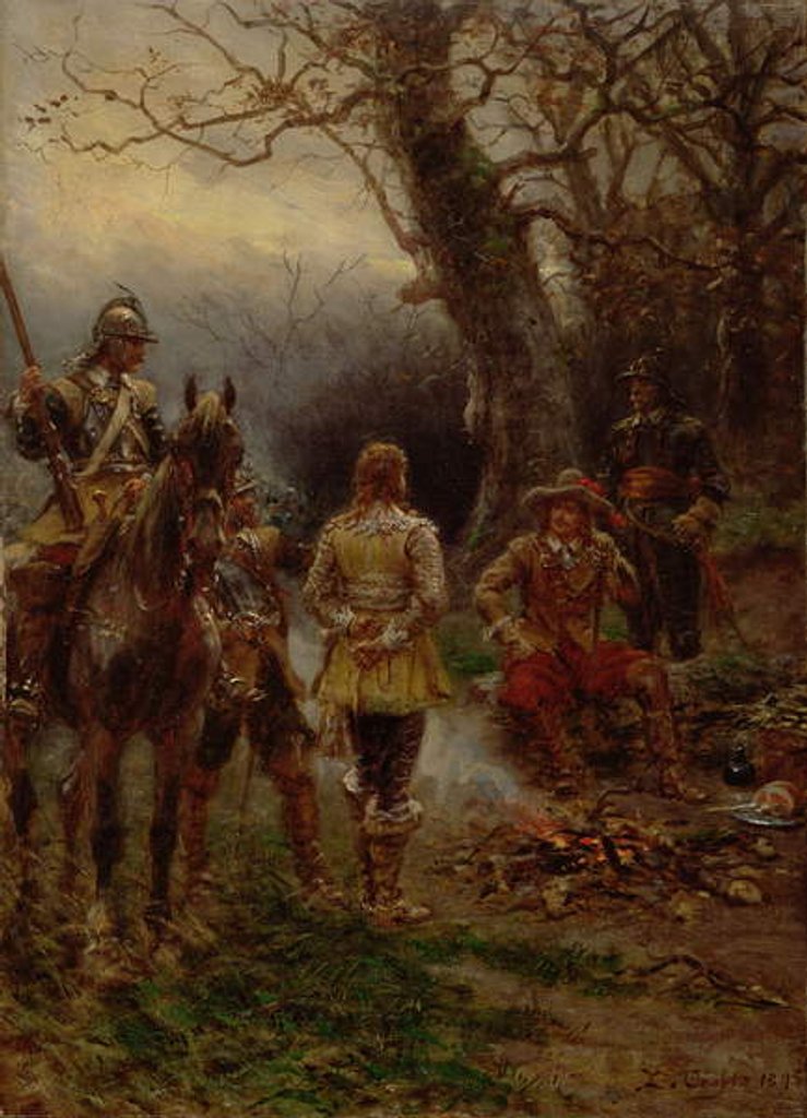Detail of Oliver Cromwell Questioning a Prisoner, 1895 by Ernest Crofts