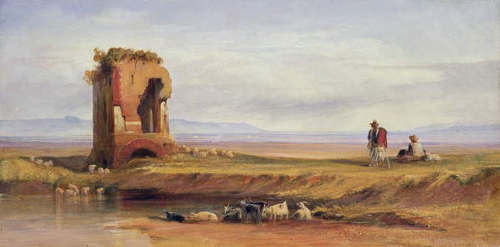 Detail of Buon Ricovero, In the Roman Campagna, Italy, 1878 by Edward Lear
