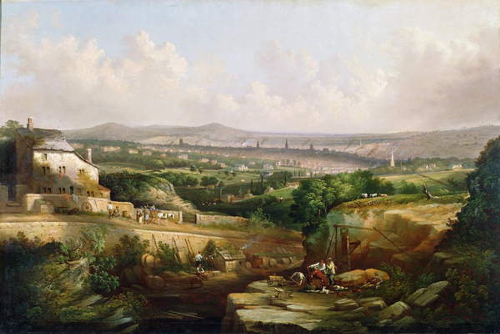 Detail of A View of Sheffield from Psalter Lane, c.1850 by J. McIntyre
