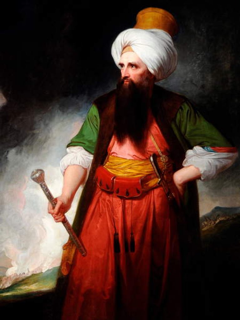 Detail of Portrait of Edward Wortley Montagu M.P., c.1775 by George Romney